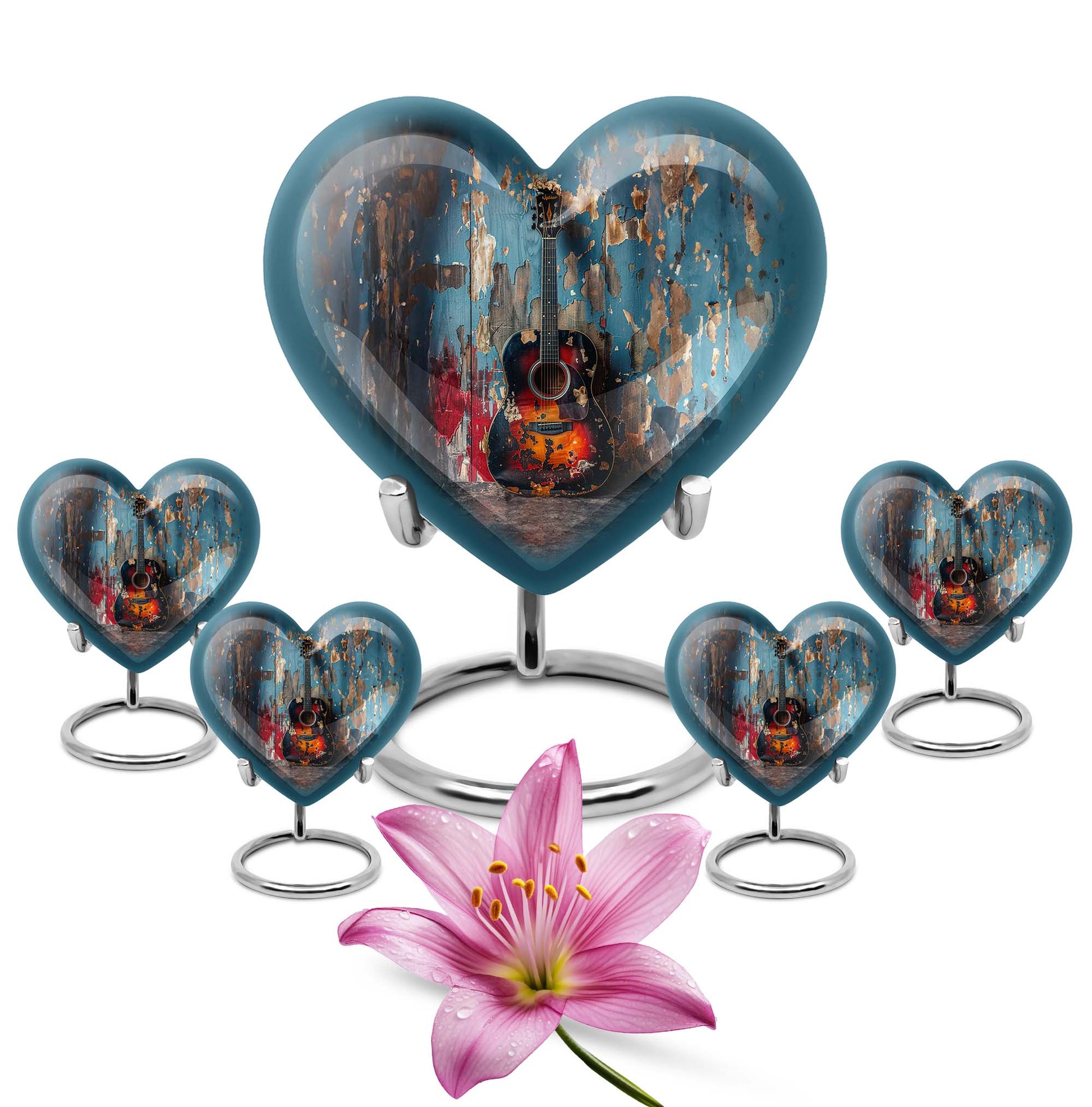 Guitar Mini Urns For Human Ashes Funeral, Ashes Cremation Urn