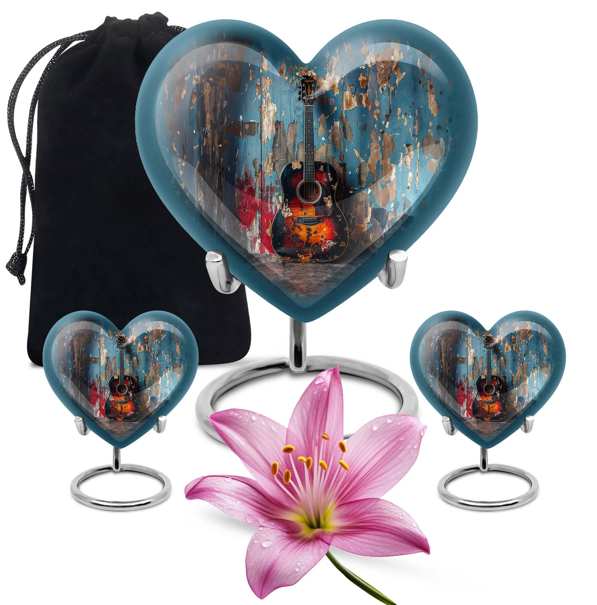 Guitar Mini Urns For Human Ashes Funeral, Ashes Cremation Urn