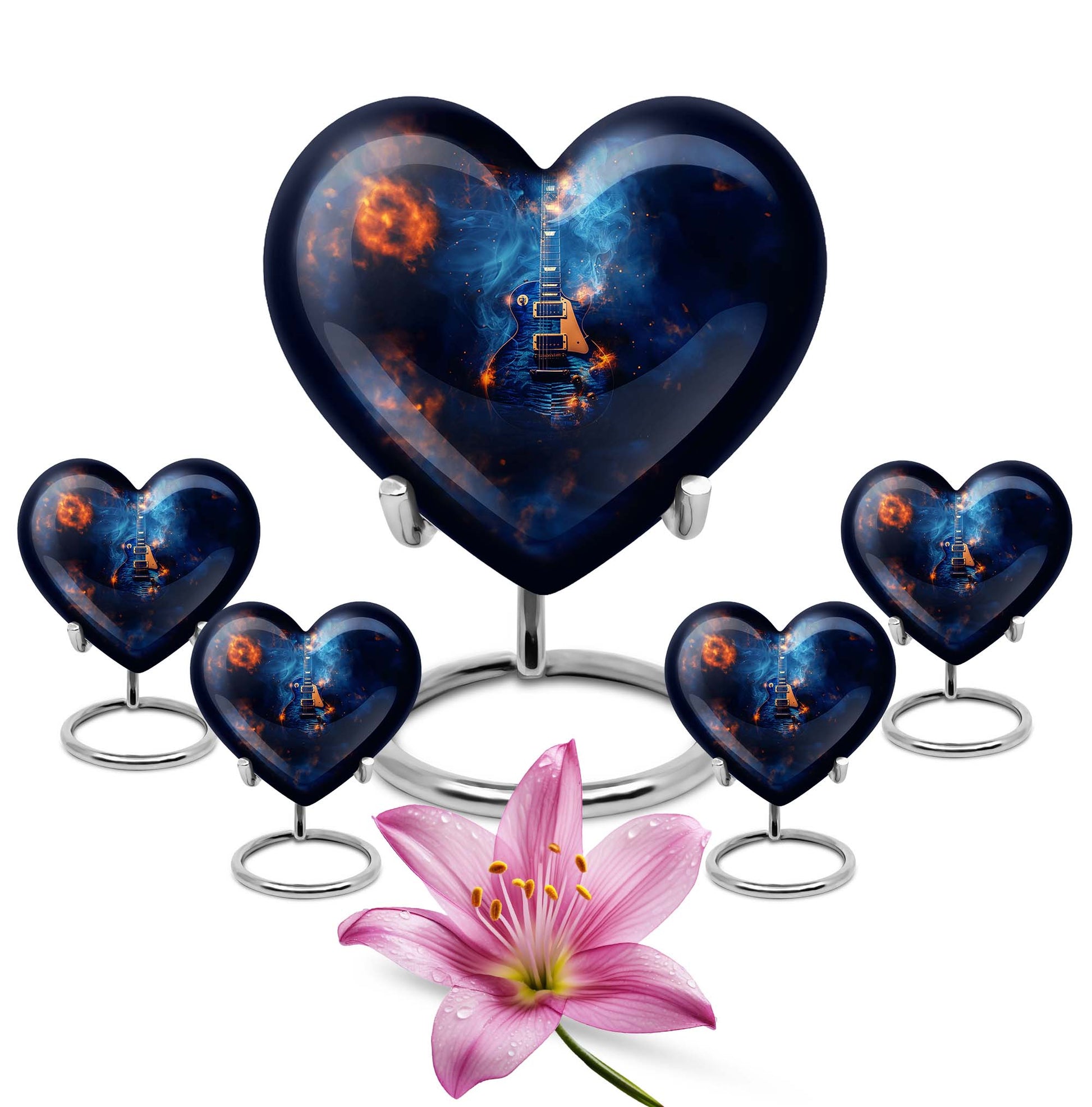 heart design Guitar Urn