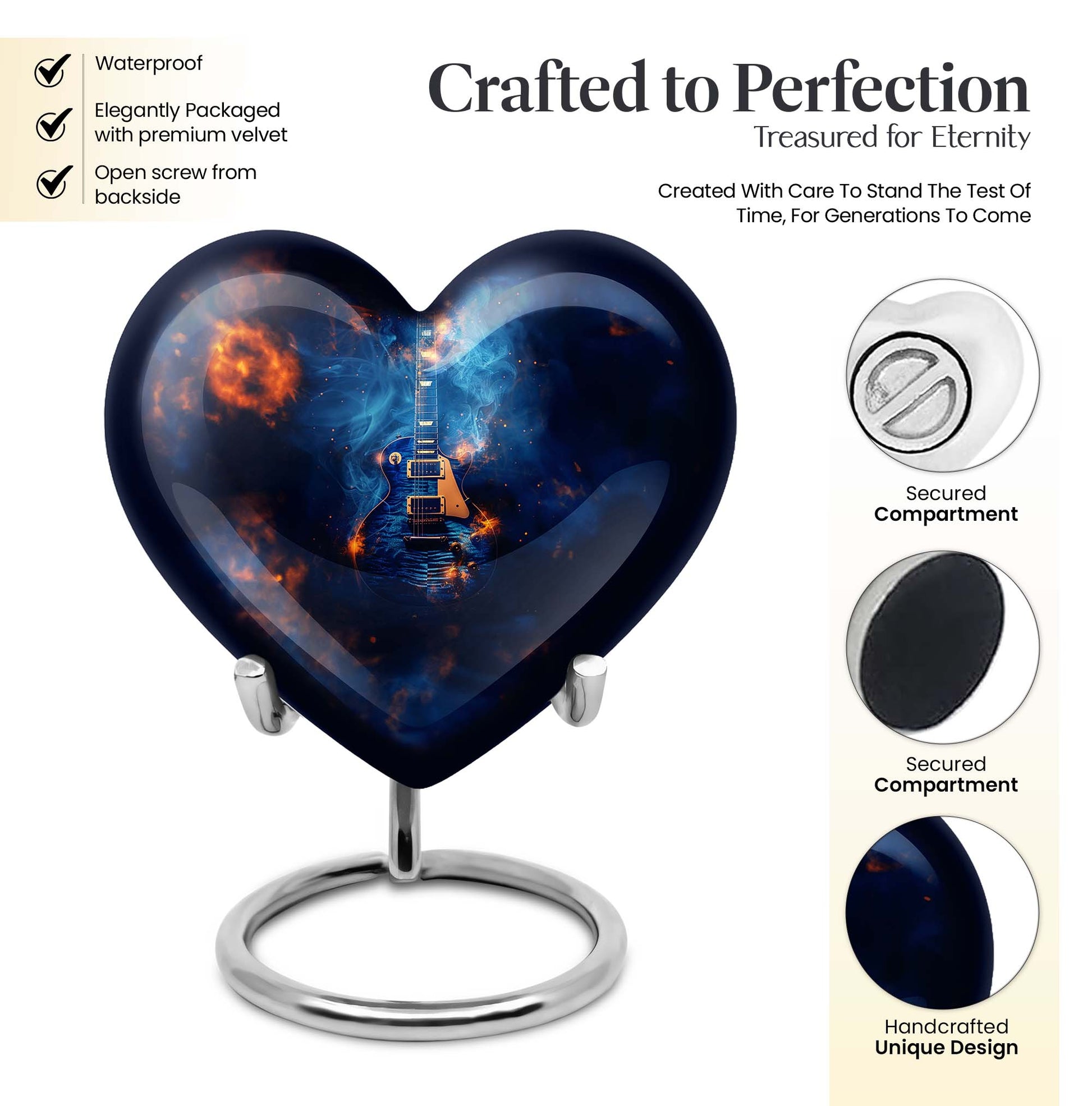 heart design Guitar Urn