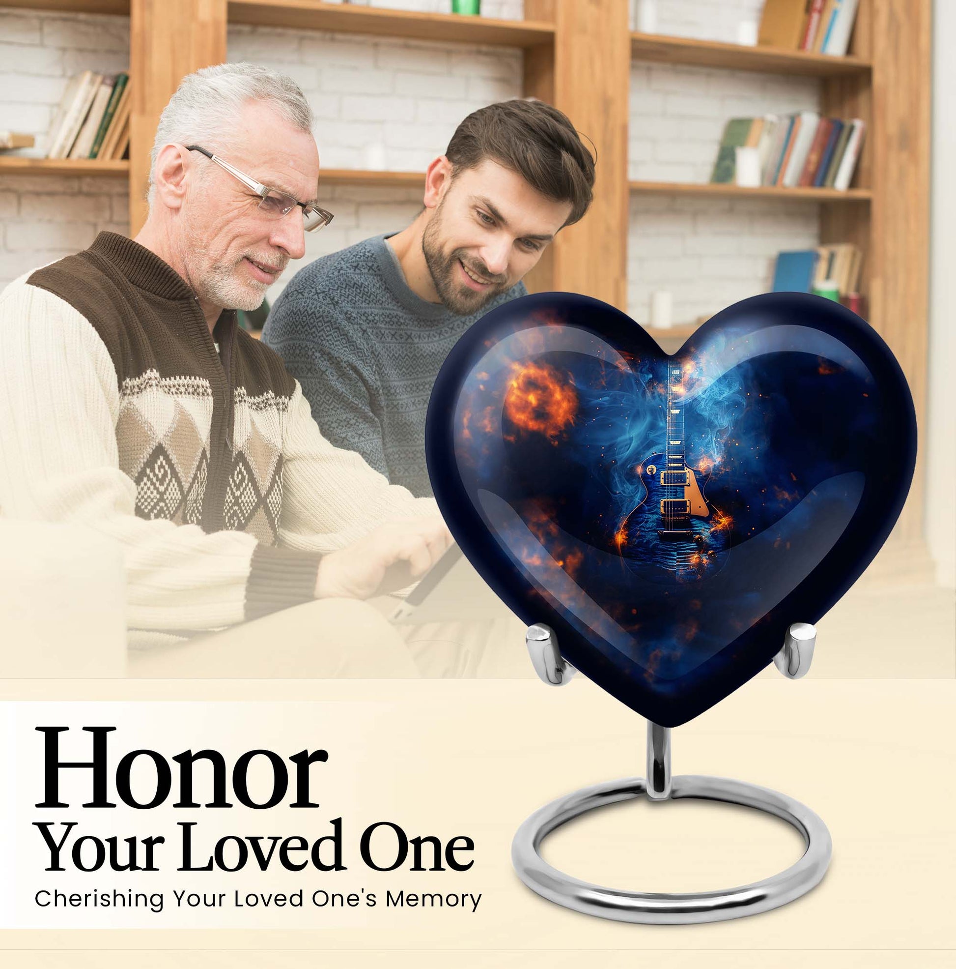 heart design Guitar Urn
