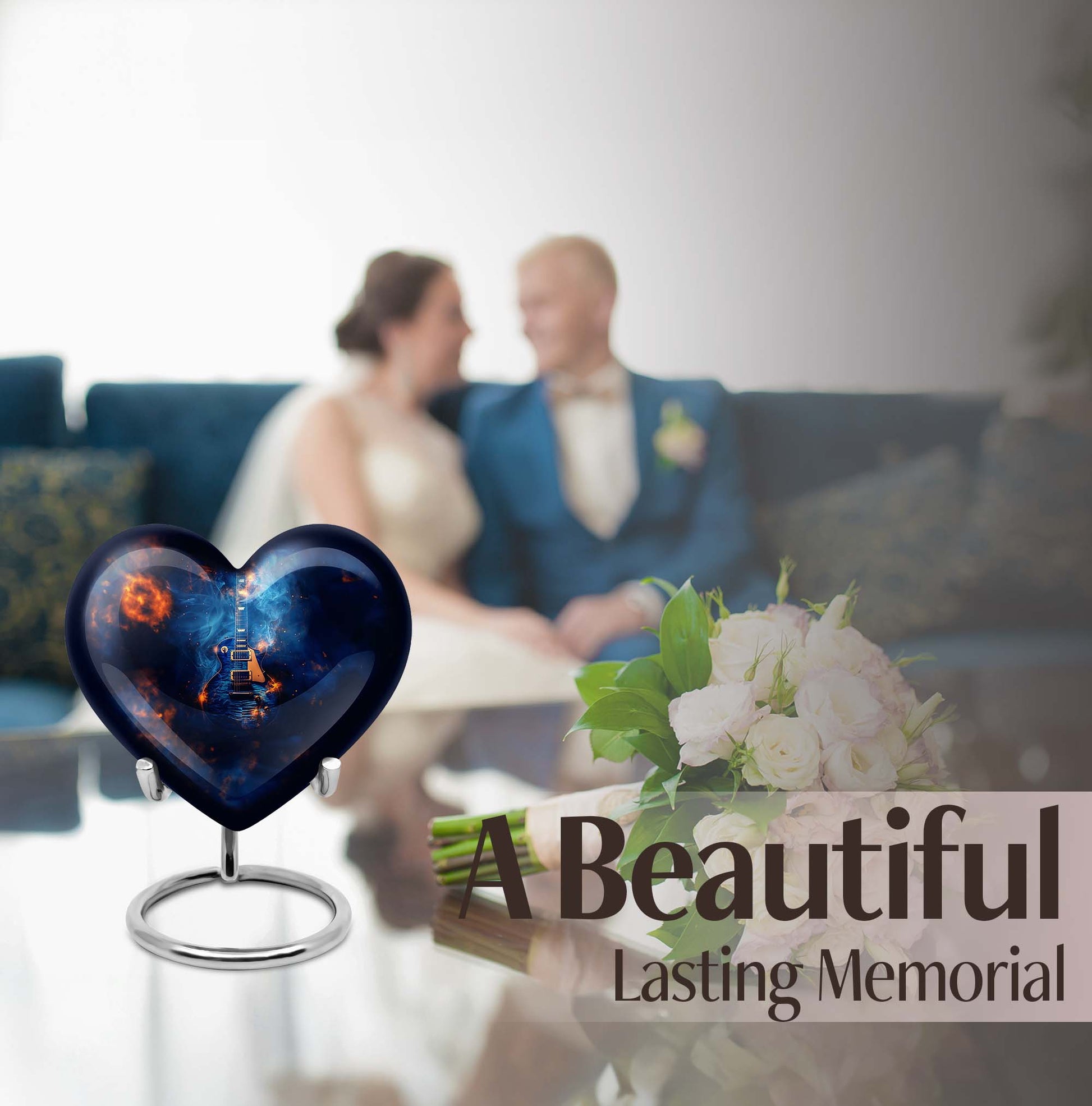 heart design Guitar Urn