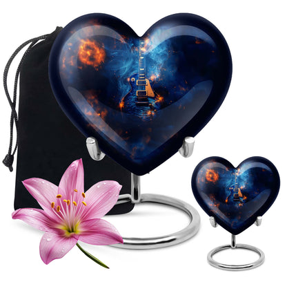 heart design Guitar Urn