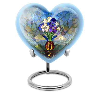 Glass Stained Glass Cremation Urn for Human Ashes - 10-inch, 200 cu in - Yatskia