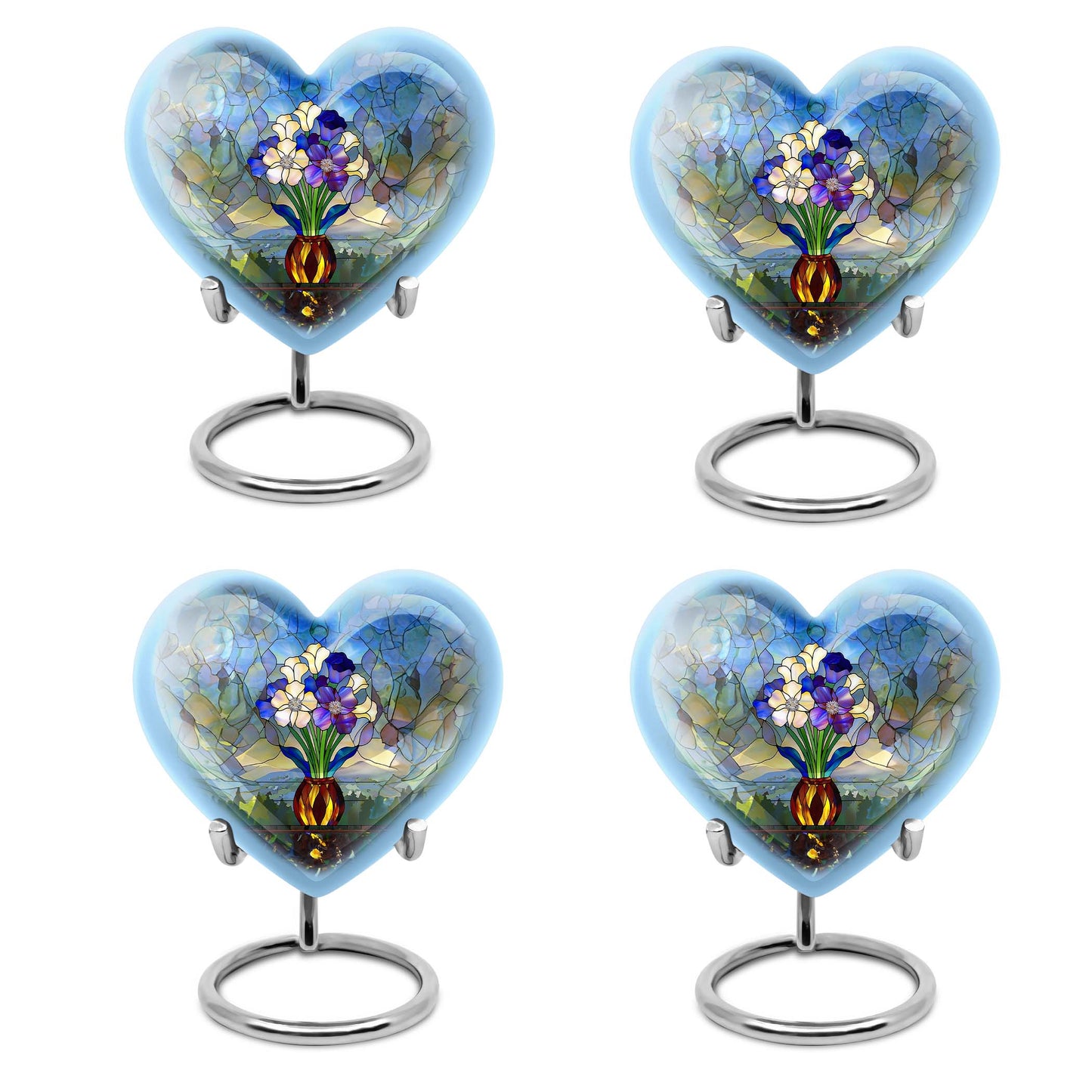Glass Stained Glass Cremation Urn for Human Ashes - 10-inch, 200 cu in - Yatskia