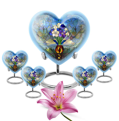 Glass Stained Glass Cremation Urn for Human Ashes - 10-inch, 200 cu in - Yatskia
