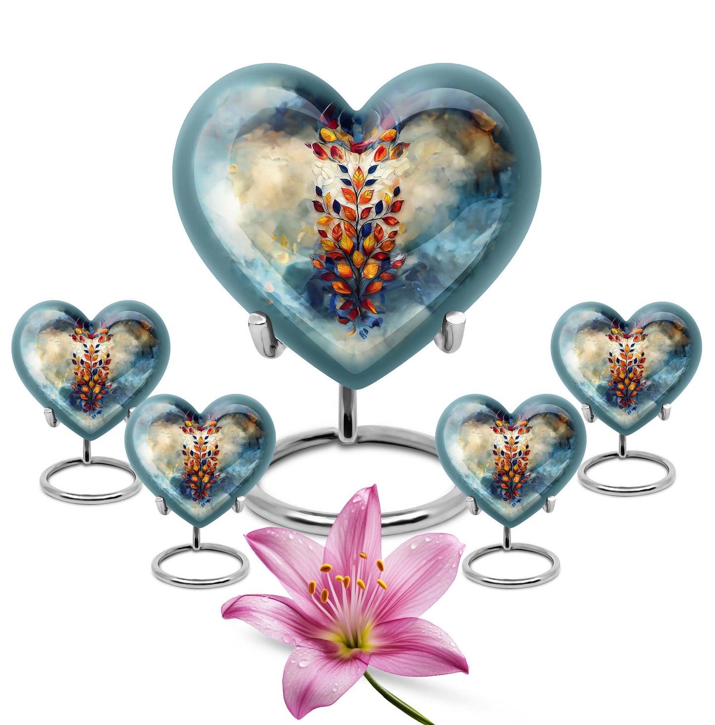 Glass Artistic Keepsake Urn for Human Ashes - 10-inch, 200 cu in - Yatskia