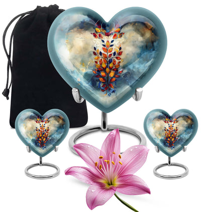 Glass Artistic Keepsake Urn for Human Ashes - 10-inch, 200 cu in - Yatskia