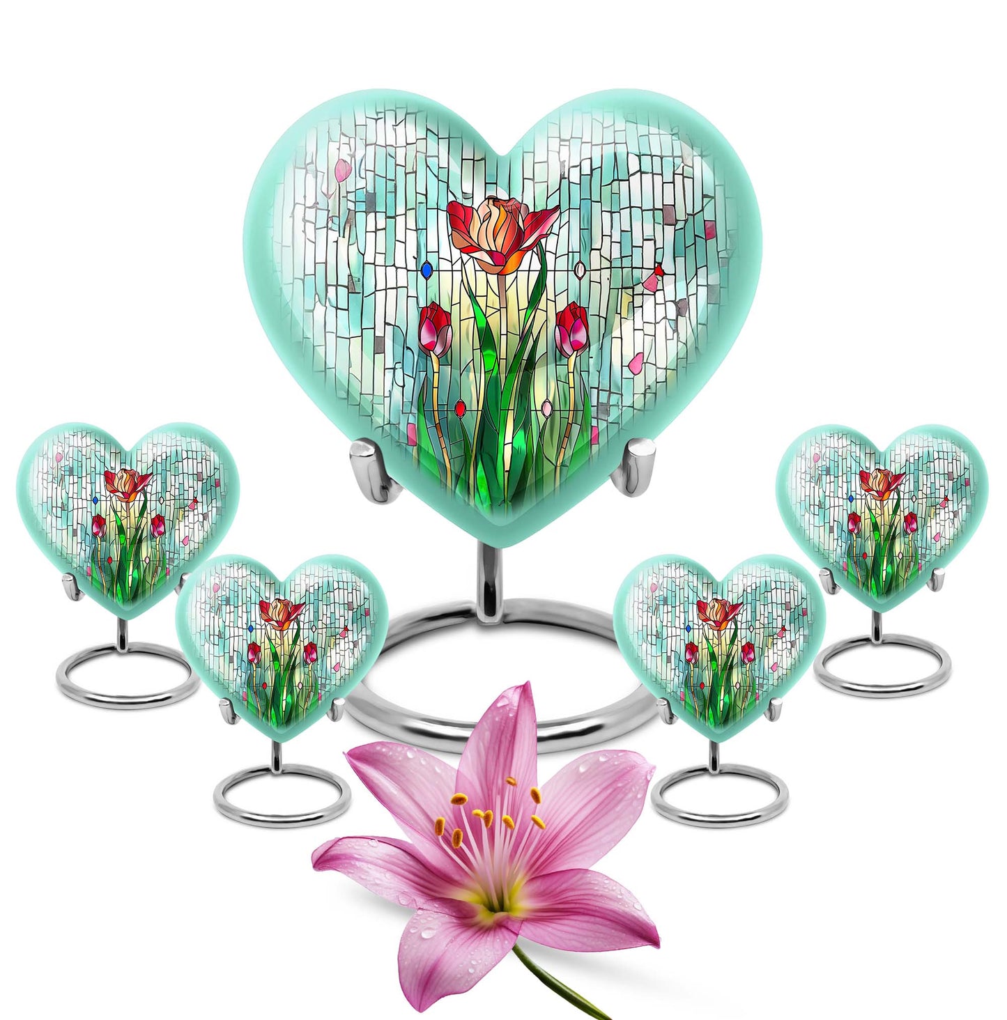 Glass Artistic Cremation Urn for Human Ashes - 10-inch, 200 cu in - Yatskia
