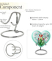 10-inch heart-shaped stained glass urn for cremation ashes, with personal engraving option