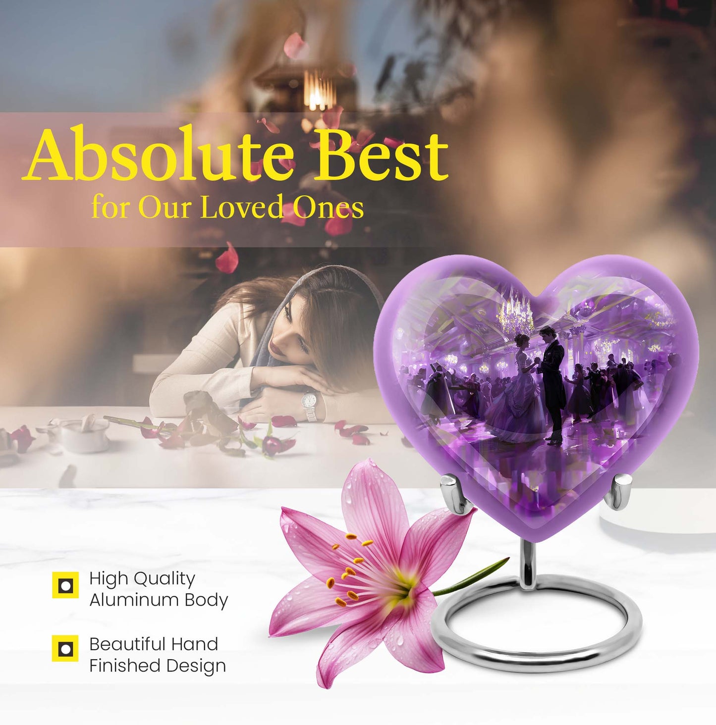 dancing heart cremation urn for ashes