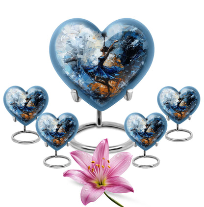 heart-shaped dancing cremation urn