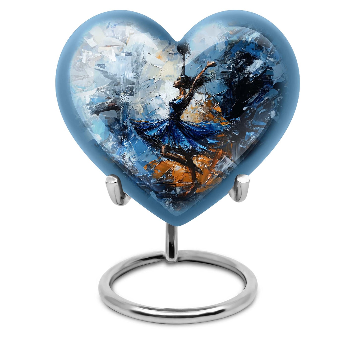 heart-shaped dancing cremation urn