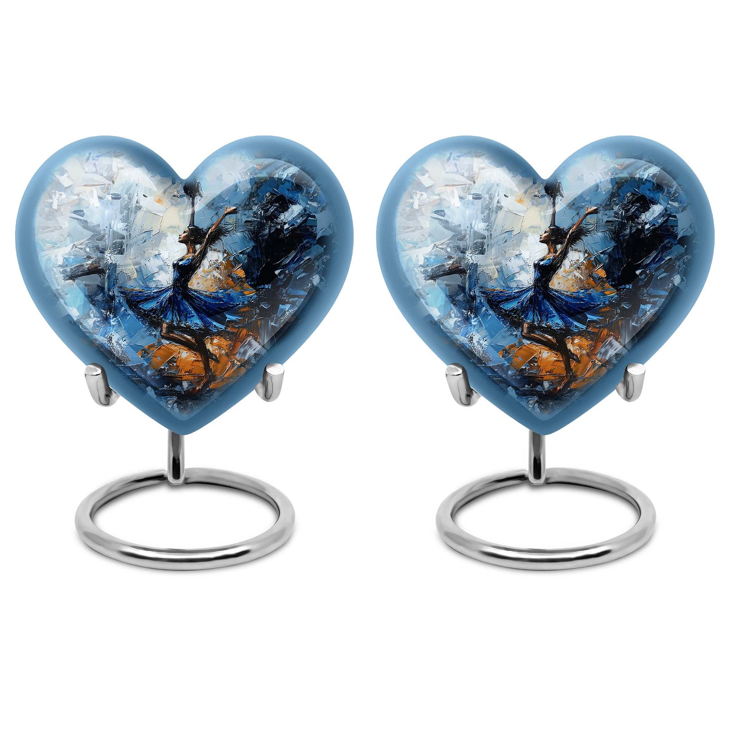 heart-shaped dancing cremation urn