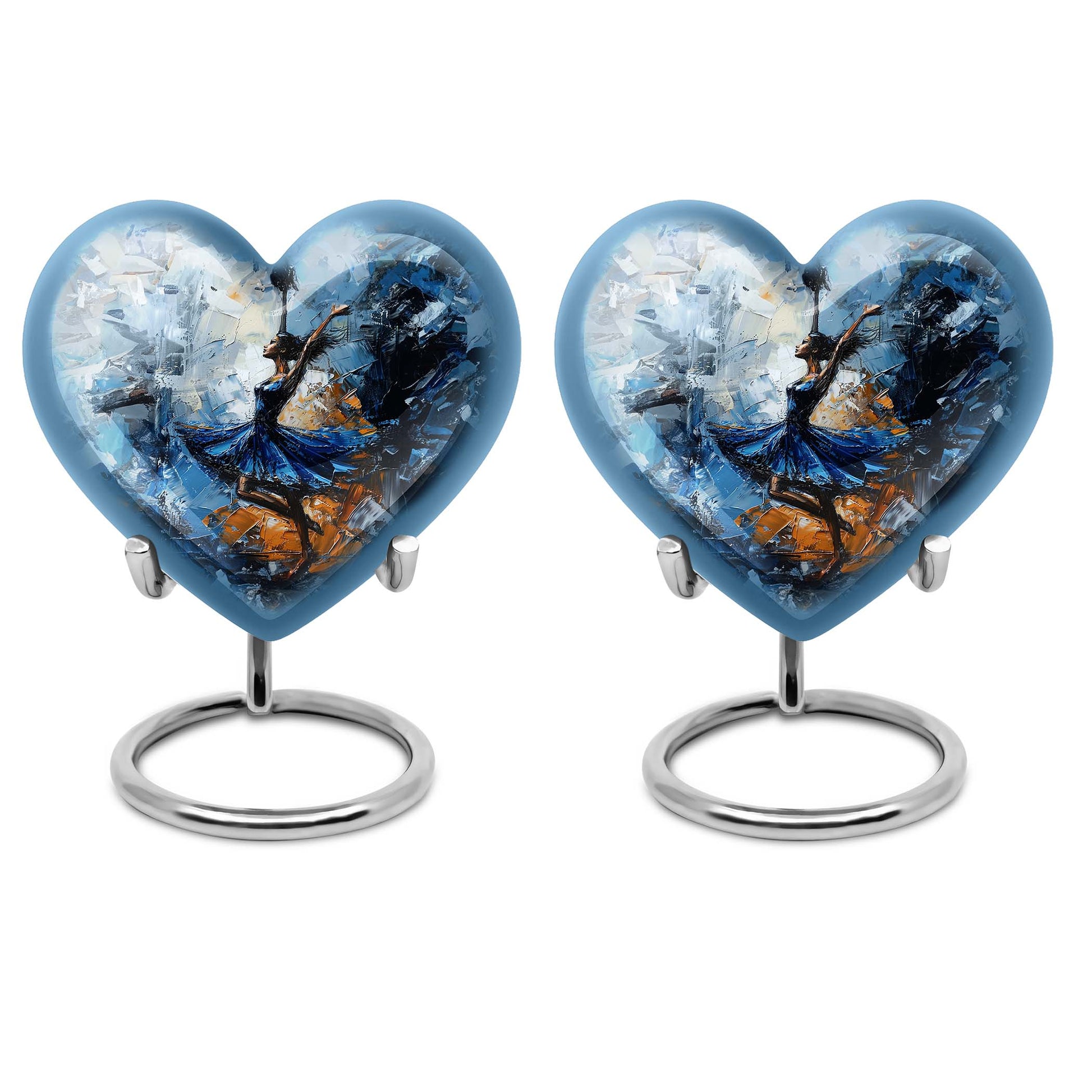 heart-shaped dancing cremation urn