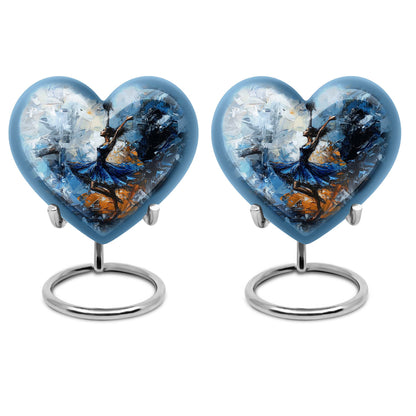 heart-shaped dancing cremation urn