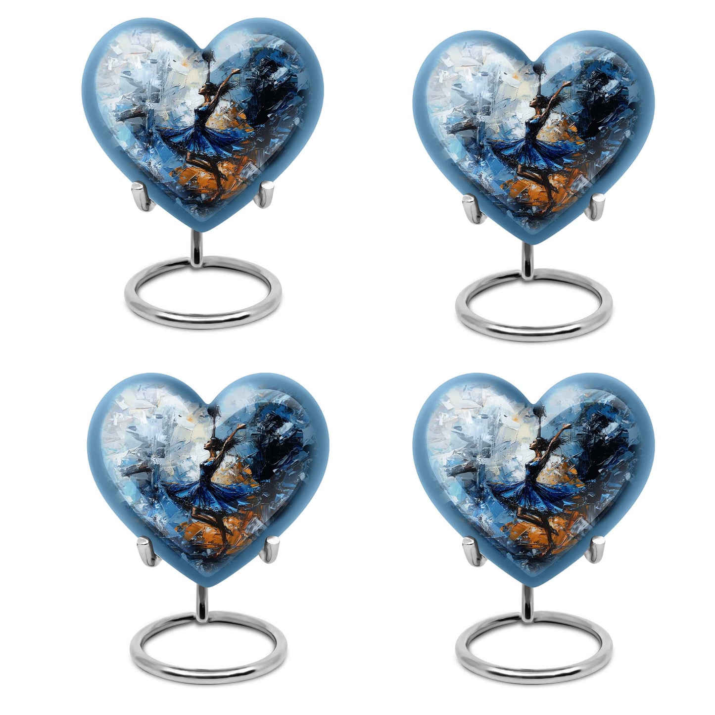 heart-shaped dancing cremation urn