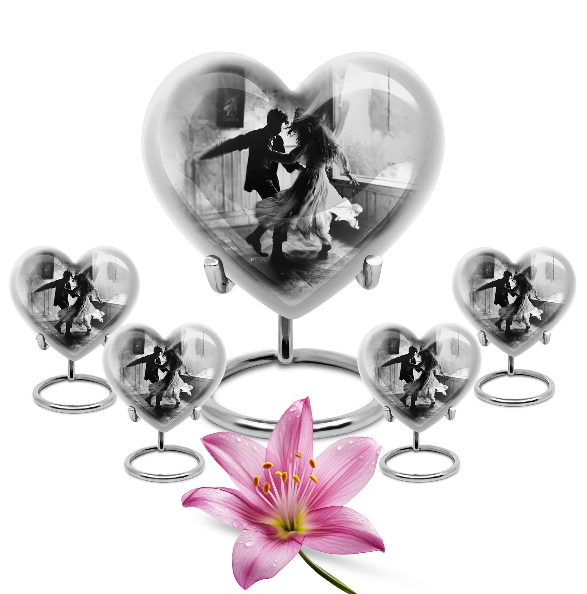 heart-shaped dancing Urn for adult ashes