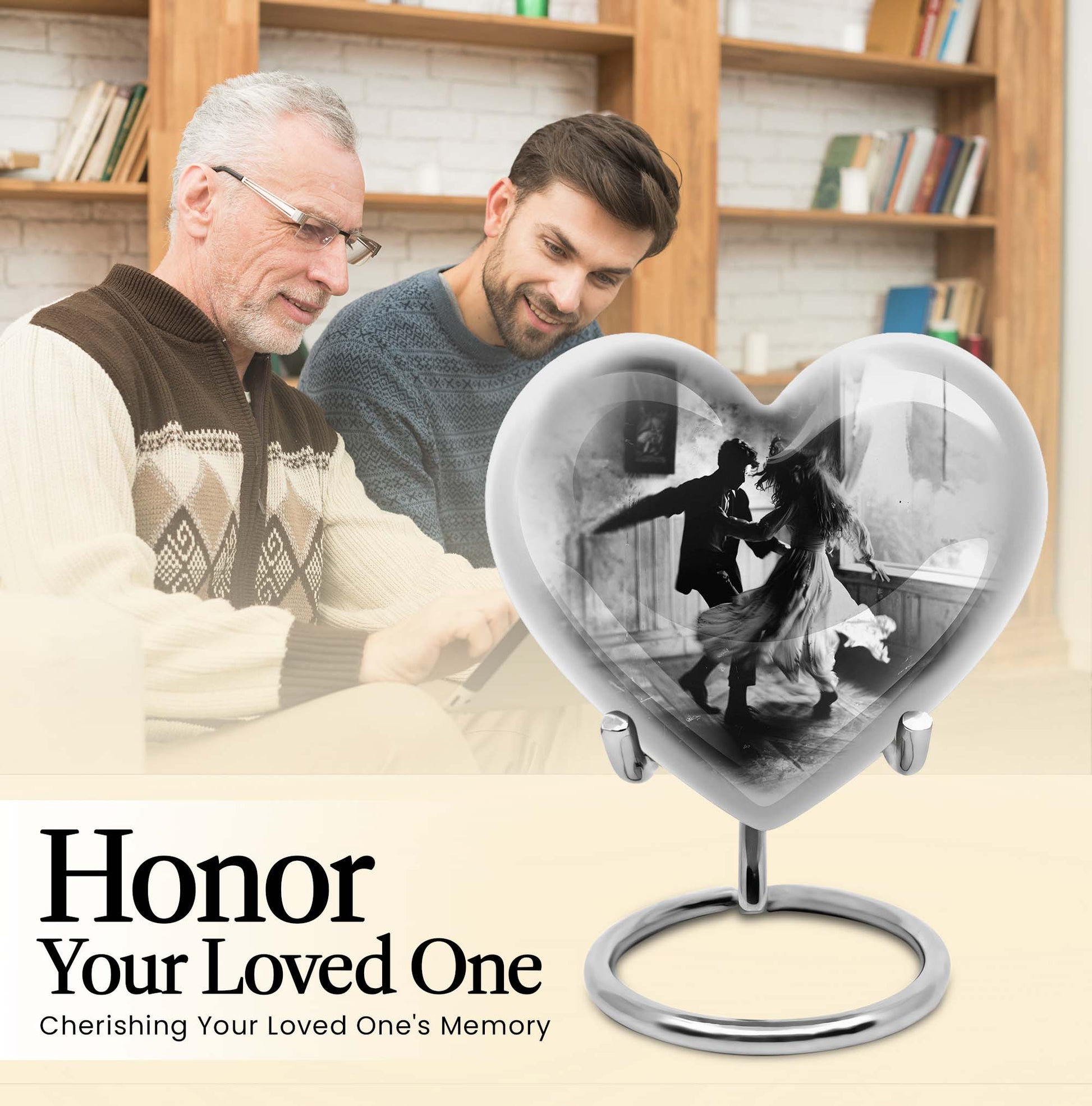 heart-shaped dancing Urn for adult ashes