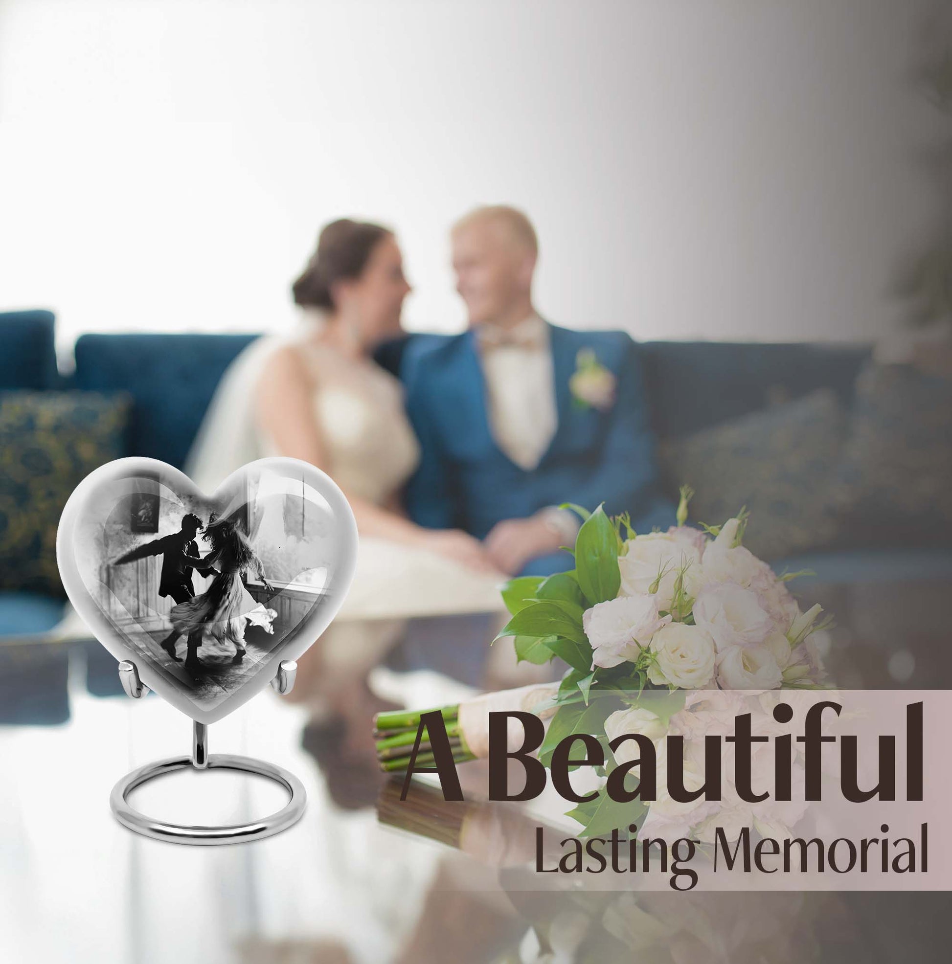 heart-shaped dancing Urn for adult ashes