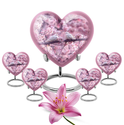 dove heart-shaped urn