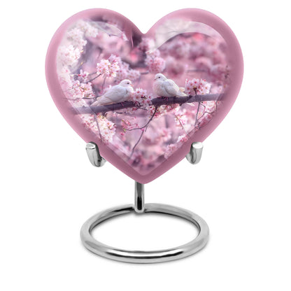 dove heart-shaped urn