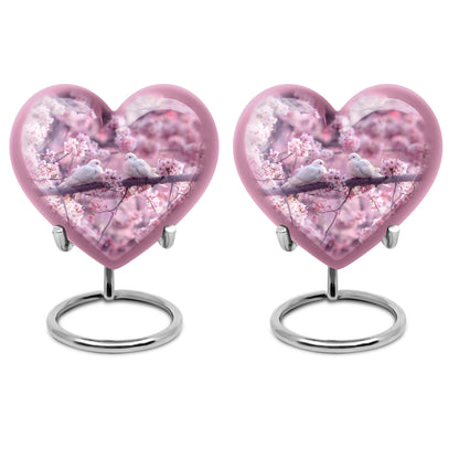 dove heart-shaped urn