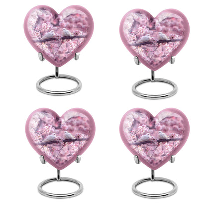 dove heart-shaped urn