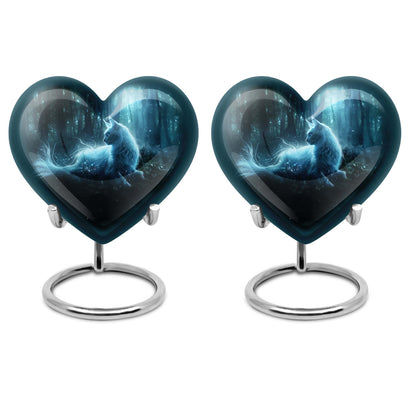 heart-shaped cat urn for human ashes