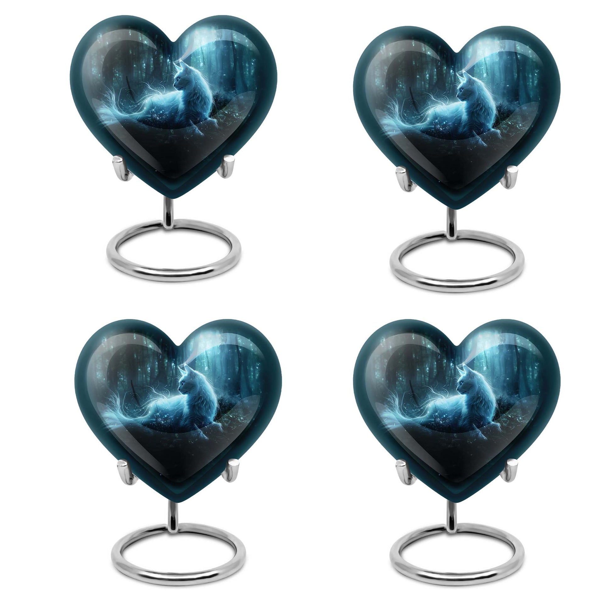 heart-shaped cat urn for human ashes
