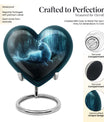 heart-shaped cat urn for human ashes