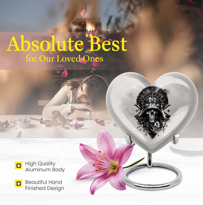 heart-shaped Catholic urn for human ashes