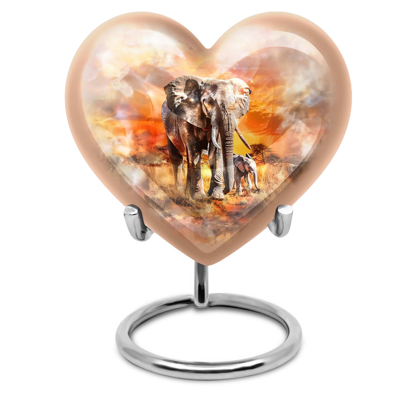 Personalized Elephant Keepsake Urn for Human Ashes - 10-inch, 200 cu in - Yatskia