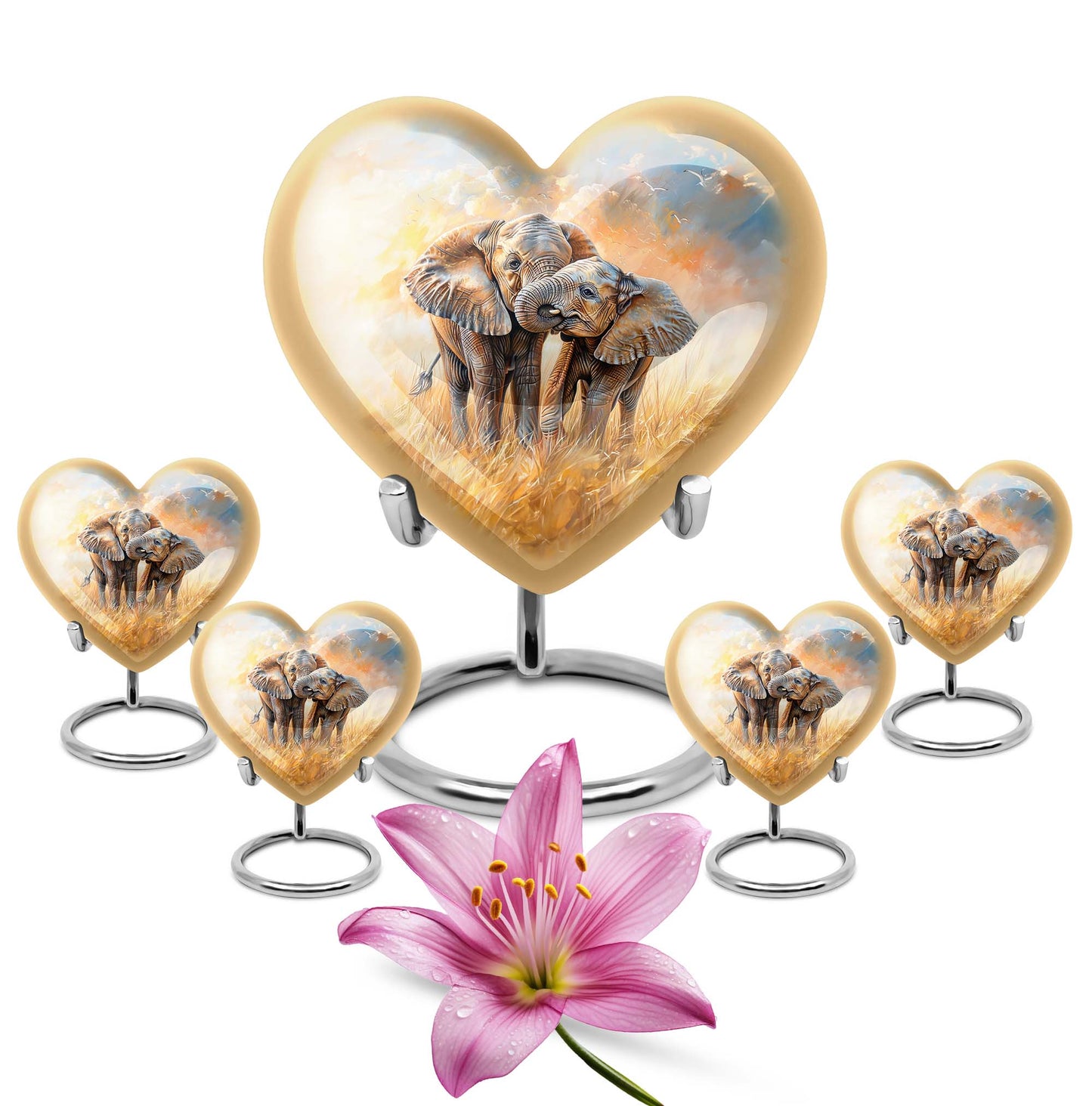 Personalized Elephant Cremation Urn for Men & Women - 10-inch, 200 cu in - Yatskia
