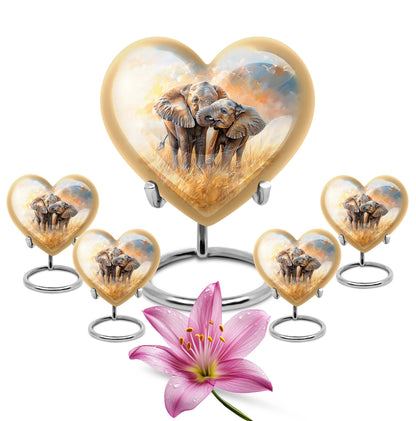 Personalized Elephant Cremation Urn for Men & Women - 10-inch, 200 cu in - Yatskia