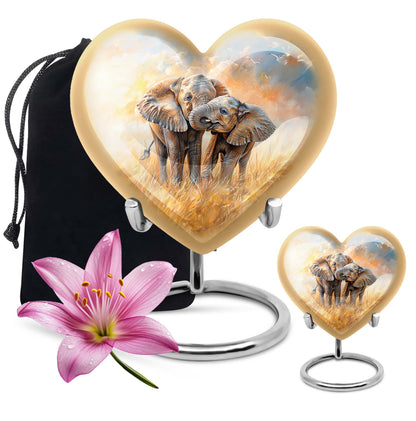 Personalized Elephant Cremation Urn for Men & Women - 10-inch, 200 cu in - Yatskia