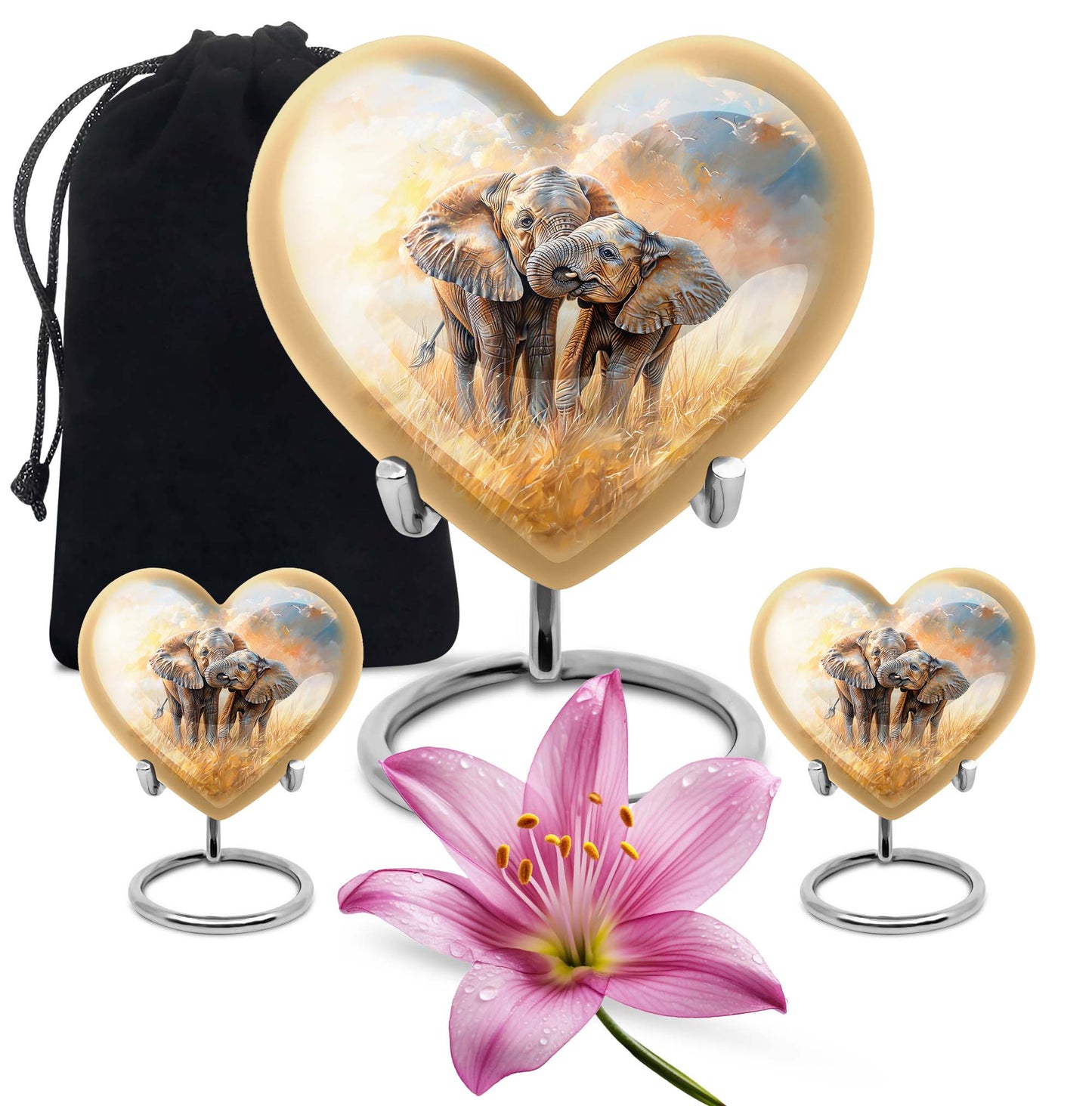 Personalized Elephant Cremation Urn for Men & Women - 10-inch, 200 cu in - Yatskia