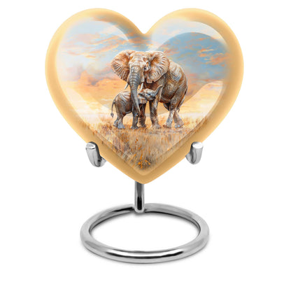 Personalized Elephant Keepsake Urn for Human Ashes - 10-inch, 200 cu in - Yatskia