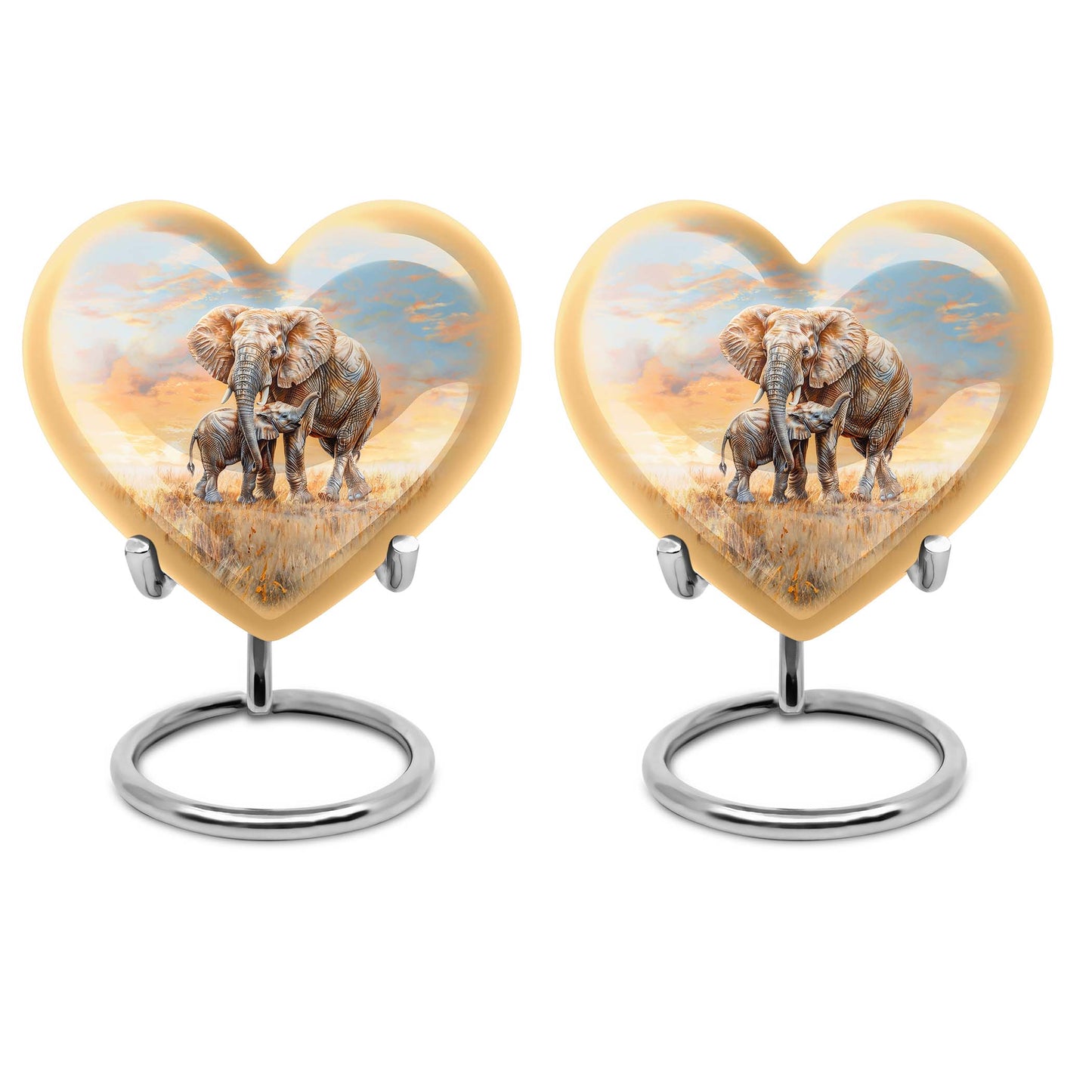 Personalized Elephant Keepsake Urn for Human Ashes - 10-inch, 200 cu in - Yatskia