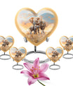 Elephant Family Cremation Urns For Men Funeral, Ashes Cremation Urn