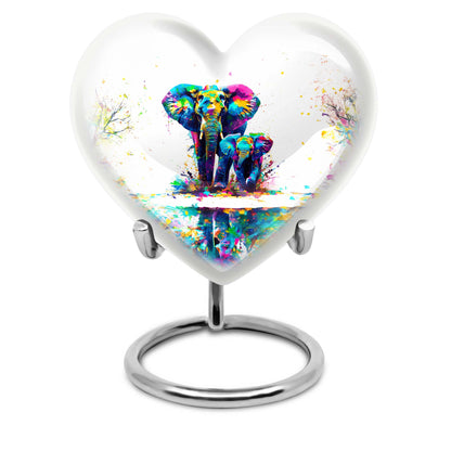 Personalized Elephant Memorial Urn for Mom - 10-inch, 200 cu in - Yatskia