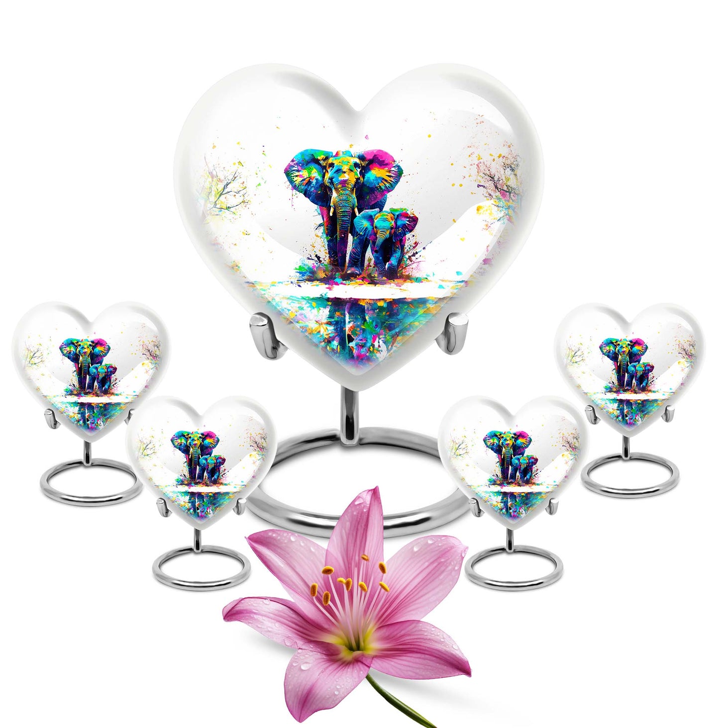 Personalized Elephant Memorial Urn for Mom - 10-inch, 200 cu in - Yatskia