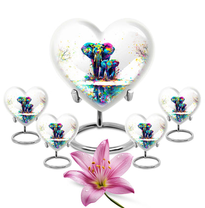 Personalized Elephant Memorial Urn for Mom - 10-inch, 200 cu in - Yatskia