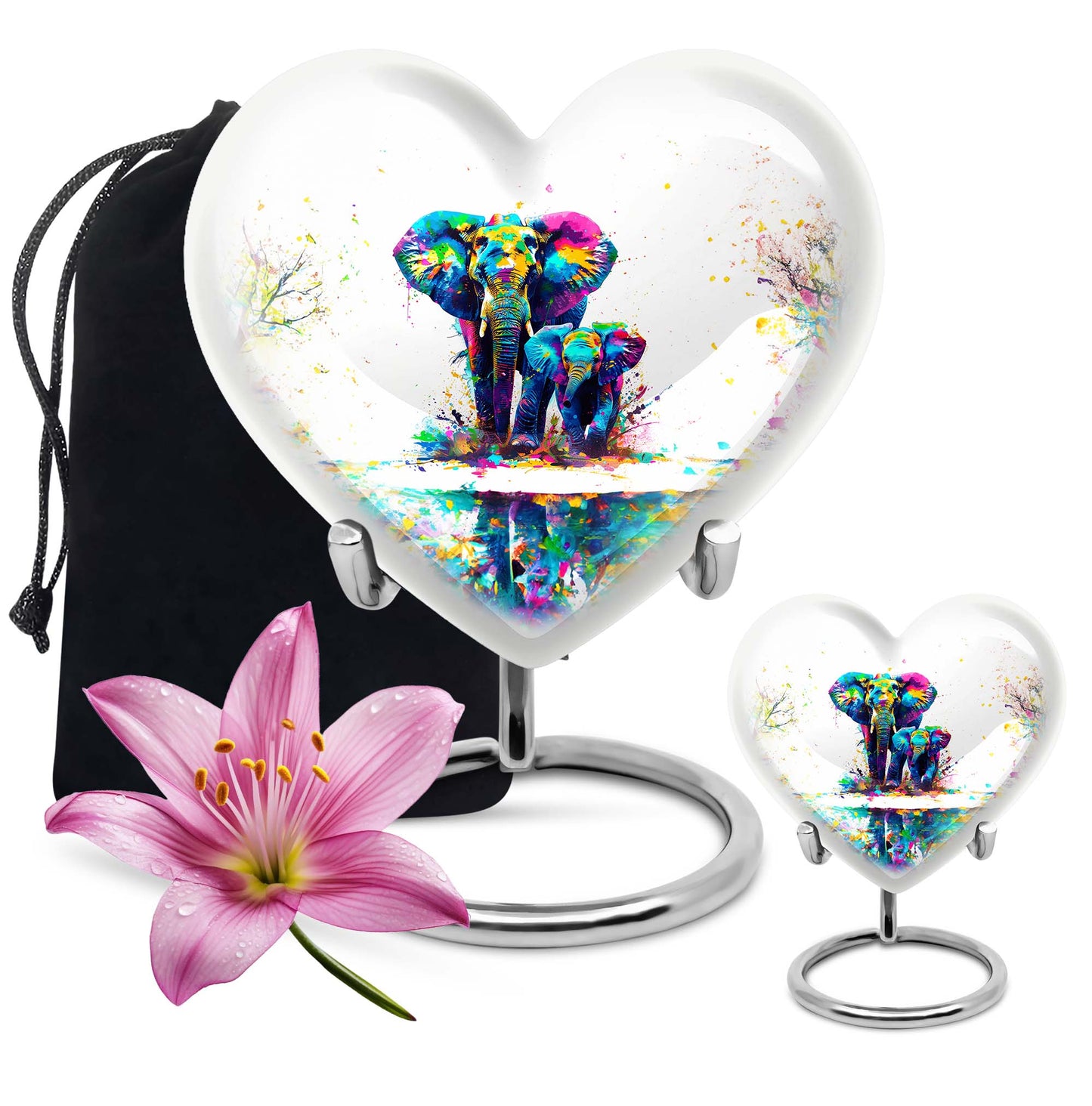 Personalized Elephant Memorial Urn for Mom - 10-inch, 200 cu in - Yatskia