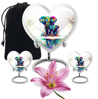 Personalized Elephant Memorial Urn for Mom - 10-inch, 200 cu in - Yatskia