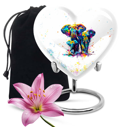 Personalized Elephant Keepsake Urn for Human Ashes - 10-inch, 200 cu in - Yatskia