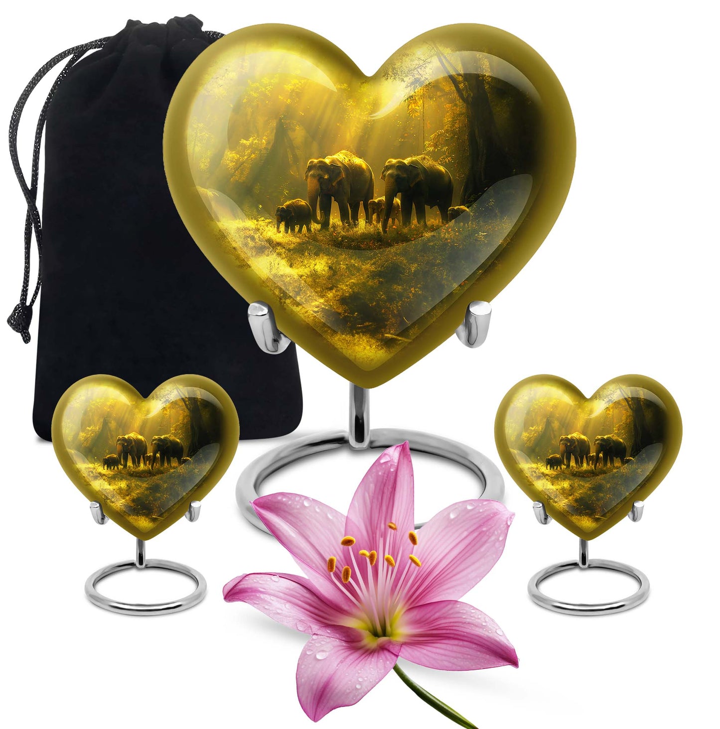 Personalized Elephant Cremation Urn for Human Ashes - 10-inch, 200 cu in - Yatskia