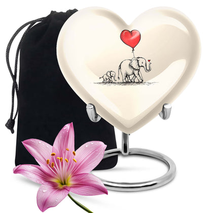 Personalized Elephant Keepsake Urn for Human Ashes - 10-inch, 200 cu in - Yatskia