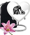 Elephant Family Medium Urn Funeral, Ashes Memorial Urn