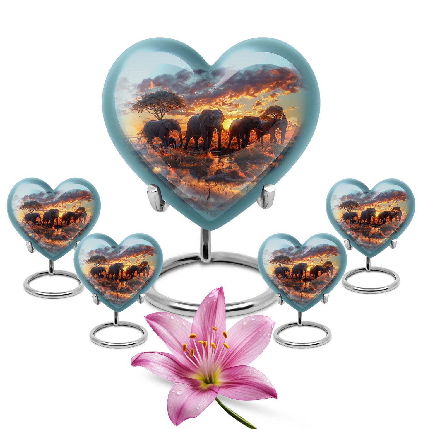 Personalized Elephant Cremation Urn for Human Ashes - 10-inch, 200 cu in - Yatskia